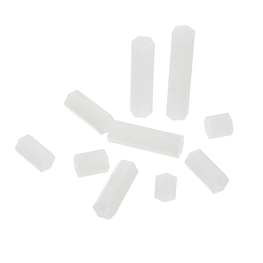 Suleve M4NH3 110Pcs M4 White Nylon Hex Column PCB Standoff Spacer Assortment - White - Image 2