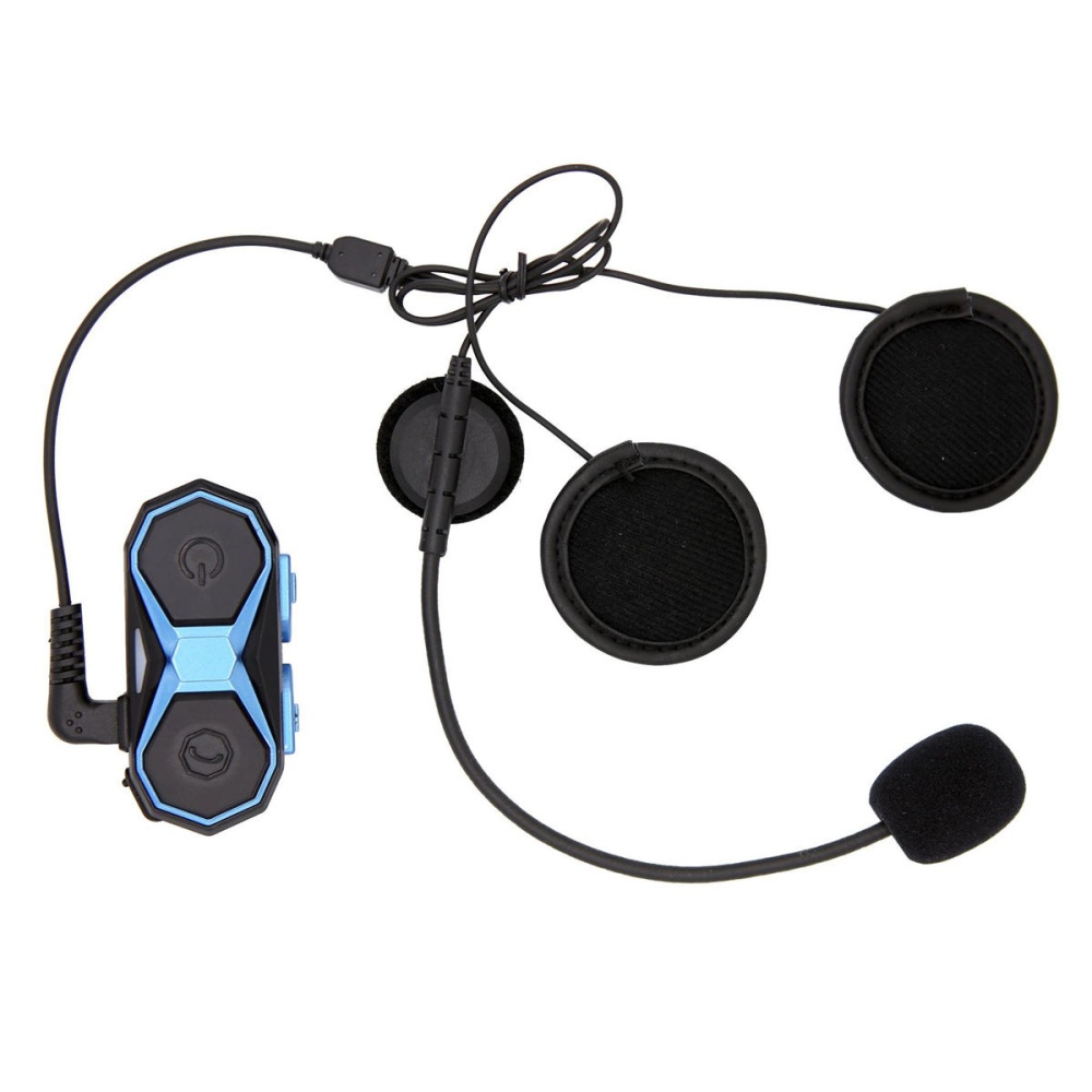 WT005 1000M Motorcycle Helmet Interphone Intercom 2.4GHz Waterproof bluetooth 3.0 Waikie Talkie - Blue - Image 2