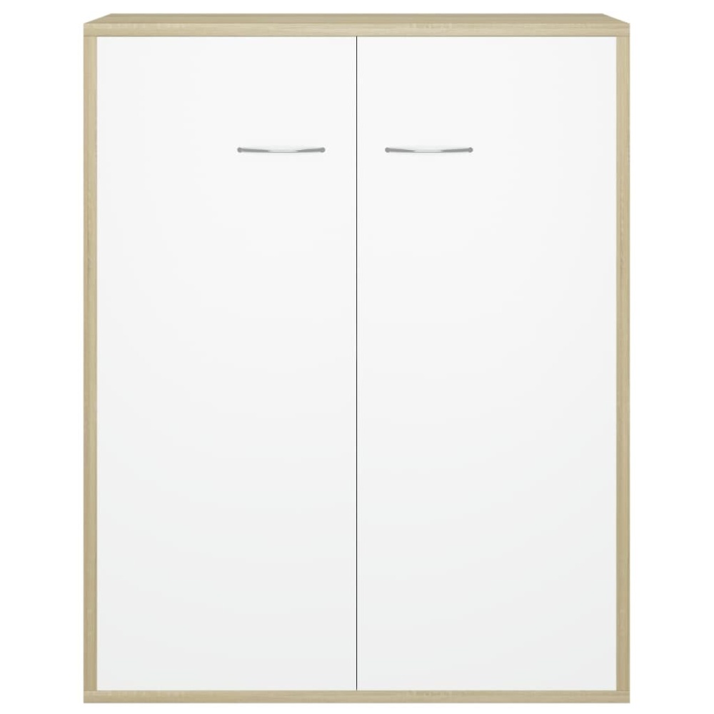 Sideboard White and Sonoma Oak 23.6"x11.8"x29.5" Chipboard - Image 2