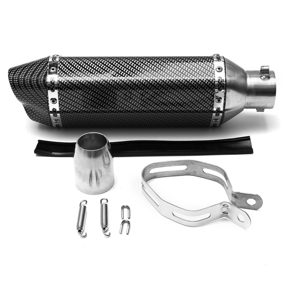 38mm-51mm Double Air Outlet Motorcycle Exhaust Carbon Stainless Steel Muffler Pipe - 2 - Image 2