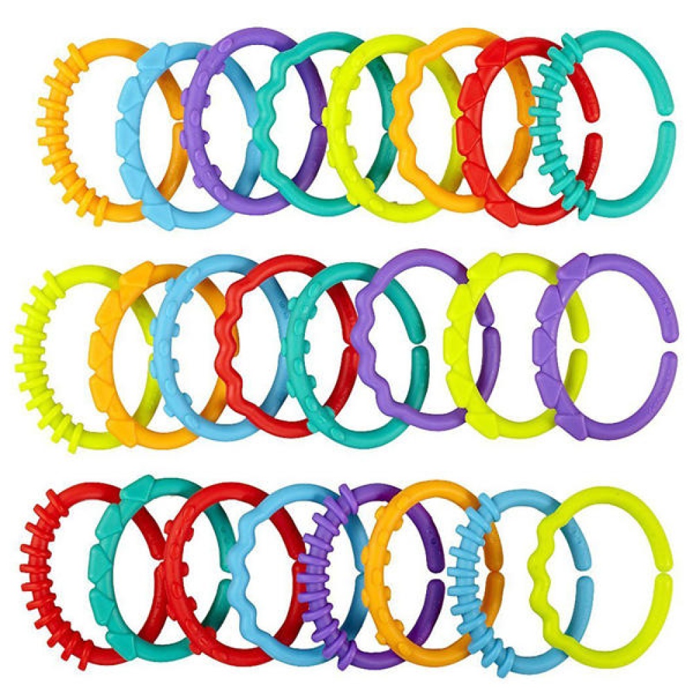 24Pcs Baby Colorful Rainbow Rings Kids Bed Stroller Hanging Toy Decoration Gift - Image 2