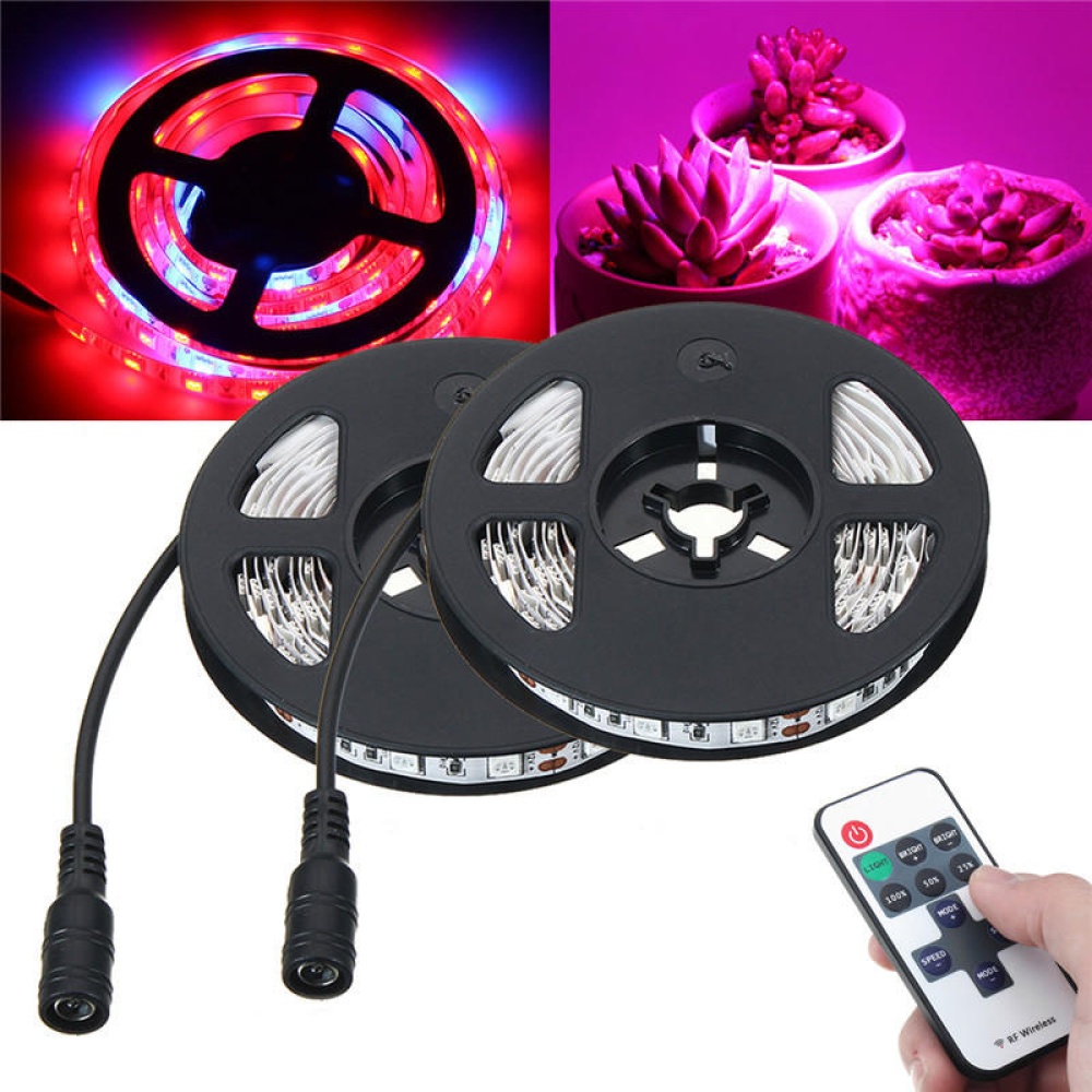 DC12V 2M SMD5050 Red:Blue 5:1 Full Spectrum LED Grow Strip Hydroponic Plant Light Kit - No