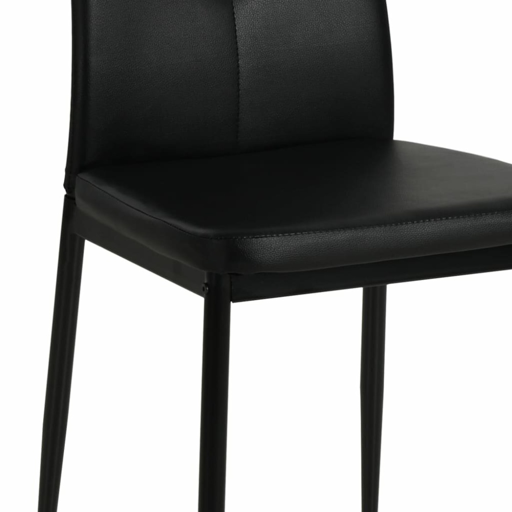 Dining room chairs 2 pcs artificial leather black - Image 2