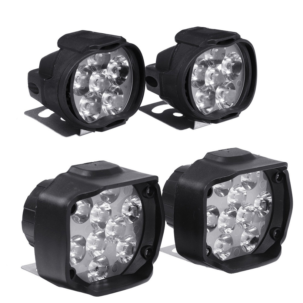 2PCS Motorcycle LED Spotlight External Light Universal Electric Vehicle Spotlight - 9 LED - Image 2