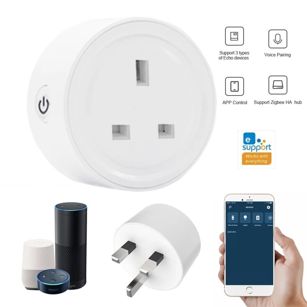 EWelink Tuya ZB UK Plug Smart Socket Mini Switch Voice Control Plug Works with Alexa Google Home - Image 2