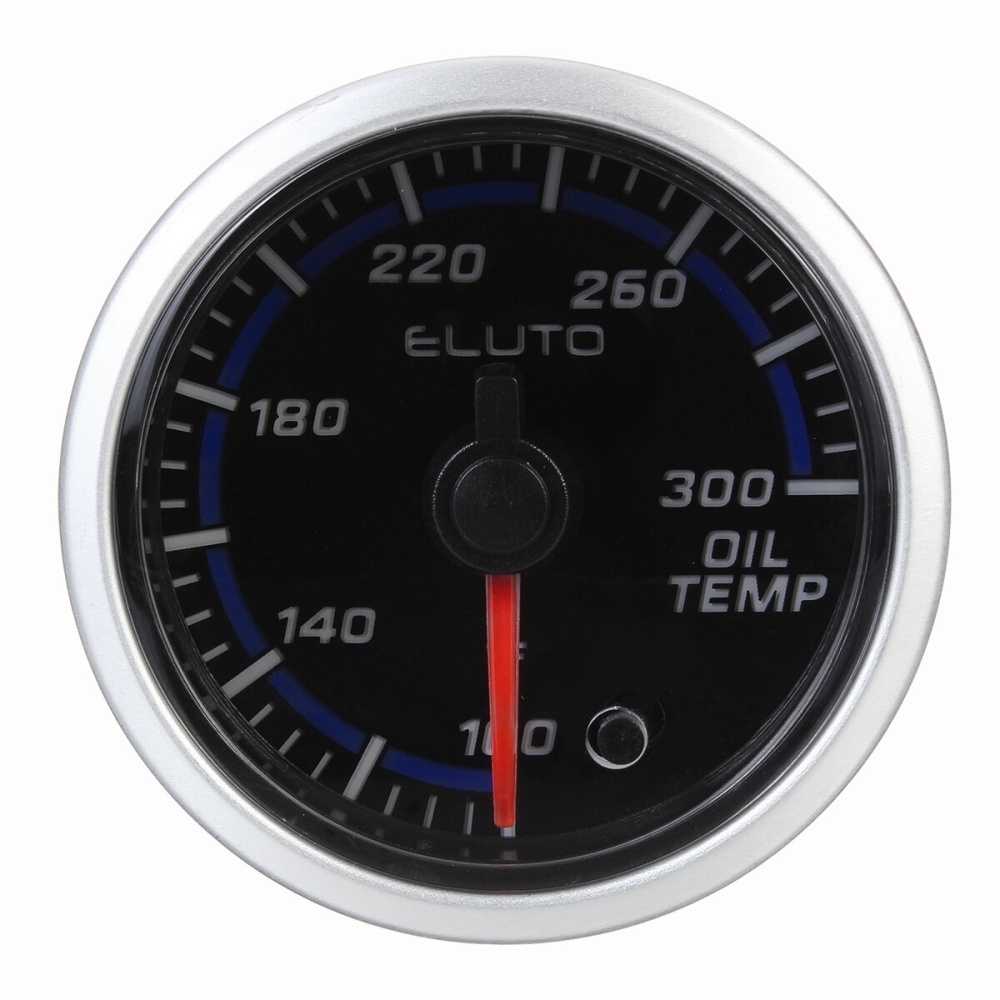 2Inch 52mm 100-300°F Oil Temperature Gauge 7 Color LED Black Face Car Meter with Sensor - Image 2