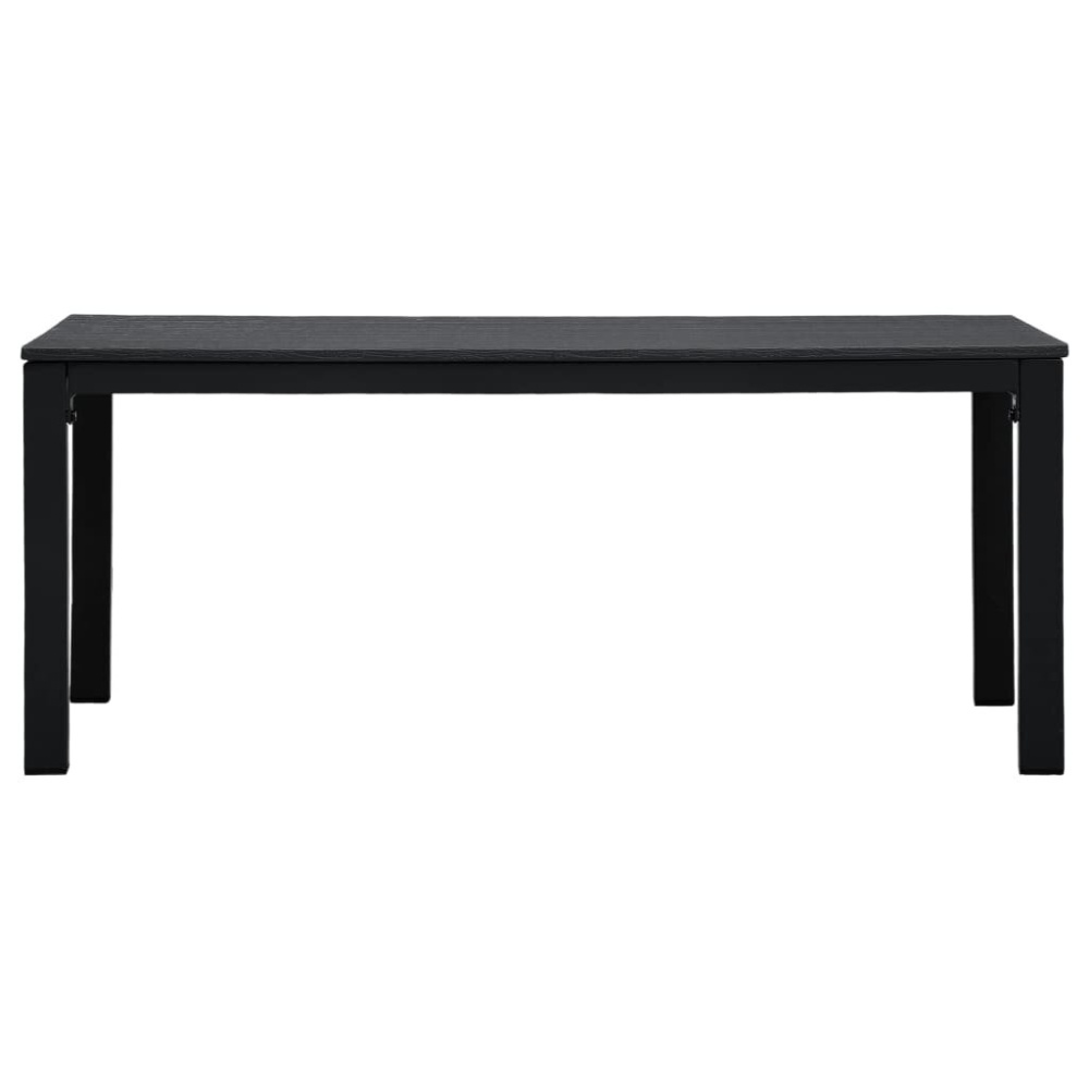 Coffee Table Black 38.5"x18.8"x15.3" HDPE Wood Look - Image 2