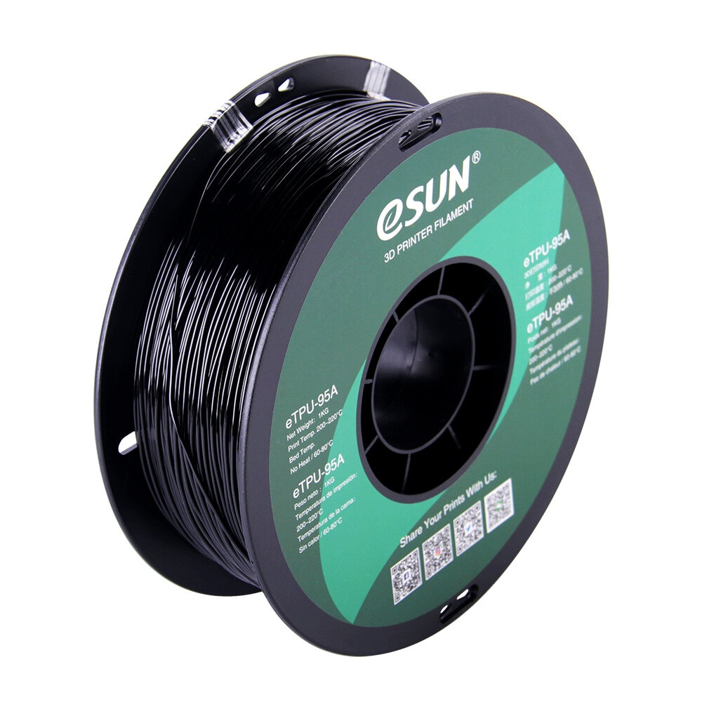 eSUN®TPU 95A Flexible 3D Printing Filament 1KG 1.75mm TPU 95A 3D Printer Filament 2.2 LBS Spool 3D Printing Material for 3D Printers and 3D Pen - Tra - Image 2