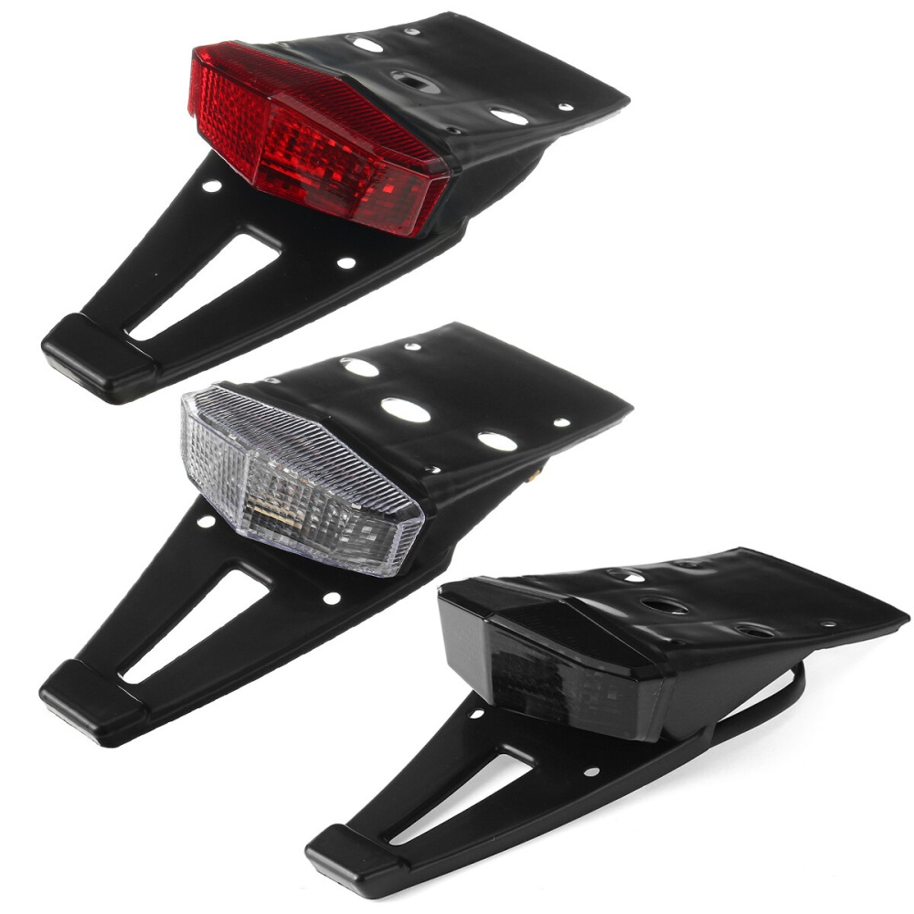 12V Motorcycle Integrated LED Rear Fender Driving Brake Stop Motorcross Tail Light Red - Red - Image 2