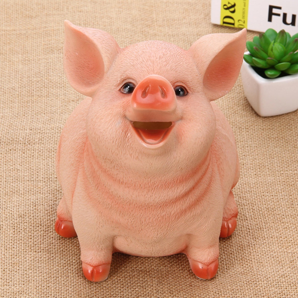 Piggy Bank Resin Craft Coin Bank Money Saving Holder Box Gifts for Kids Decorations - L - Image 2