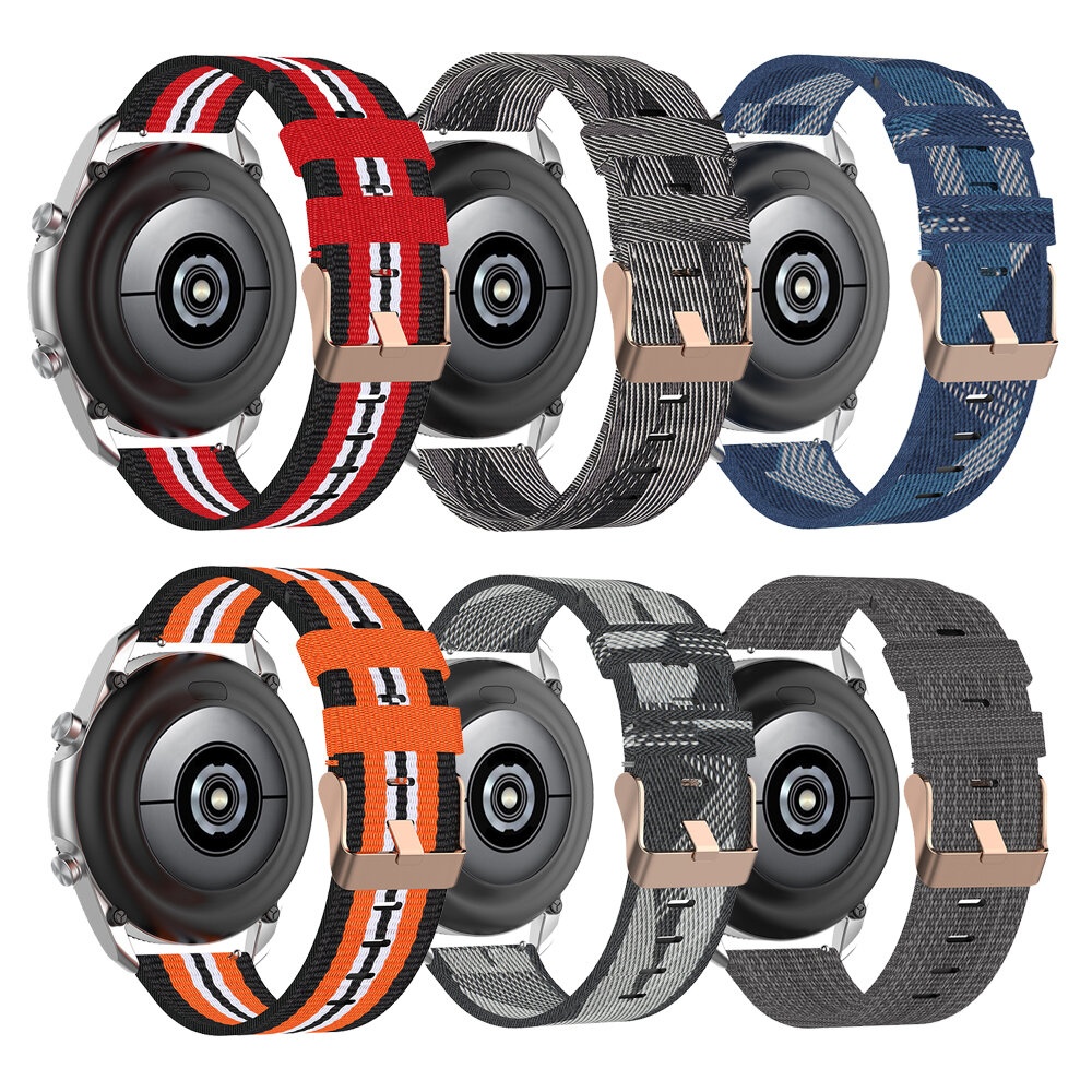 Bakeey 20/22mm Width Universal Casual Split Color Denim Canvas Sweatproof Watch Band Strap Replacement for Samsung Galaxy watch3 41mm R840 / 45mm R85