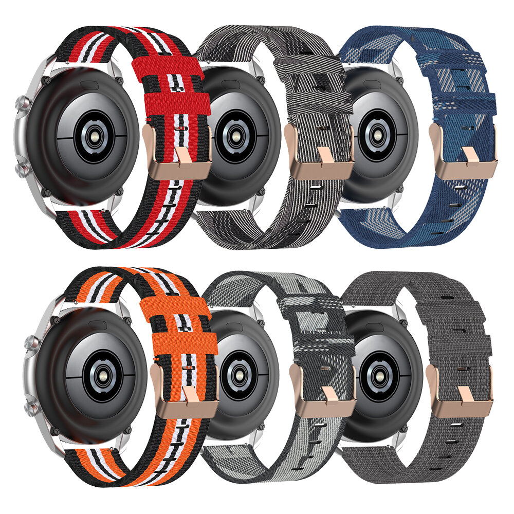 Bakeey 20/22mm Width Universal Casual Split Color Denim Canvas Sweatproof Watch Band Strap Replacement for Samsung Galaxy watch3 41mm R840 / 45mm R85