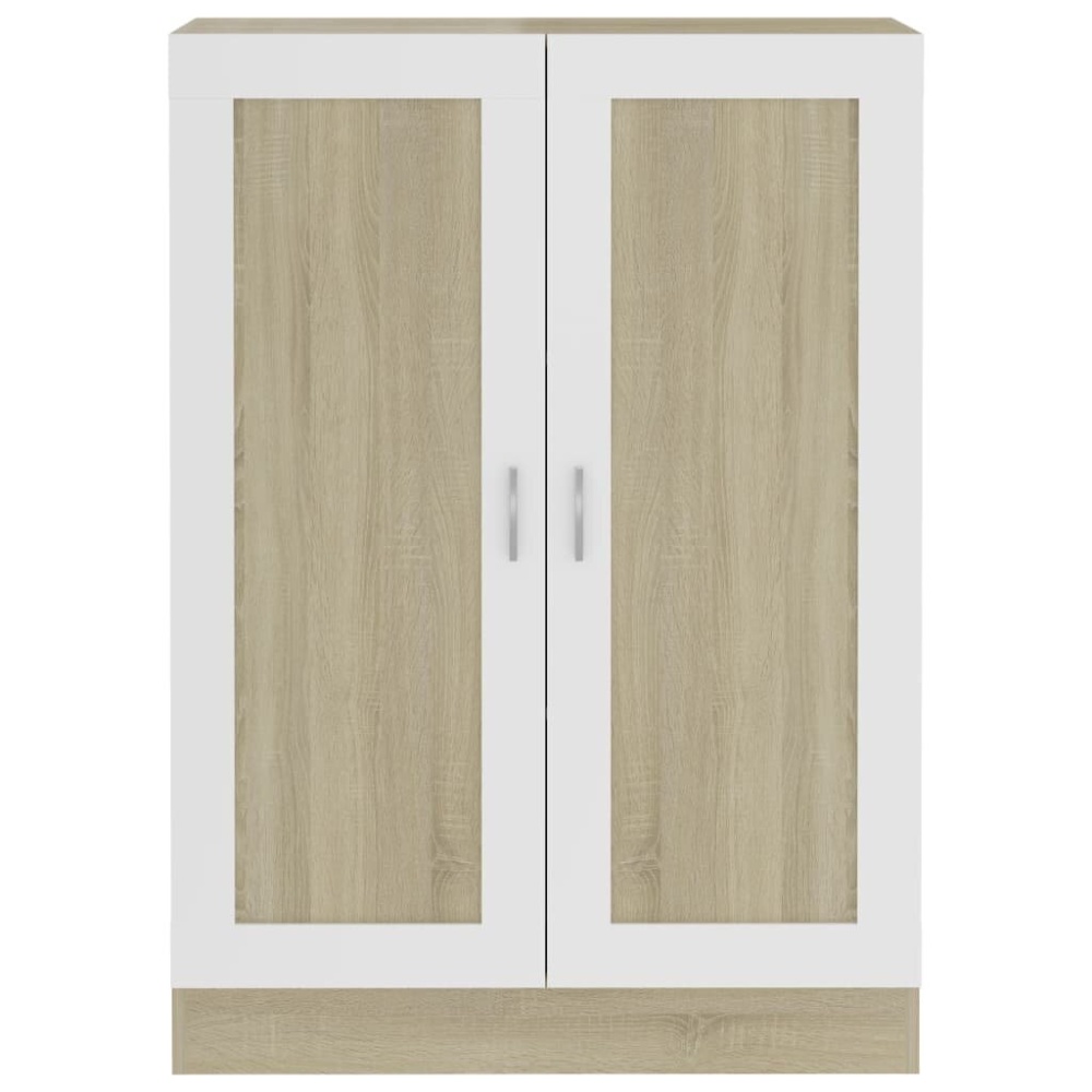 Book Cabinet White and Sonoma Oak 32.5"x12"x45.3" Chipboard - Image 2