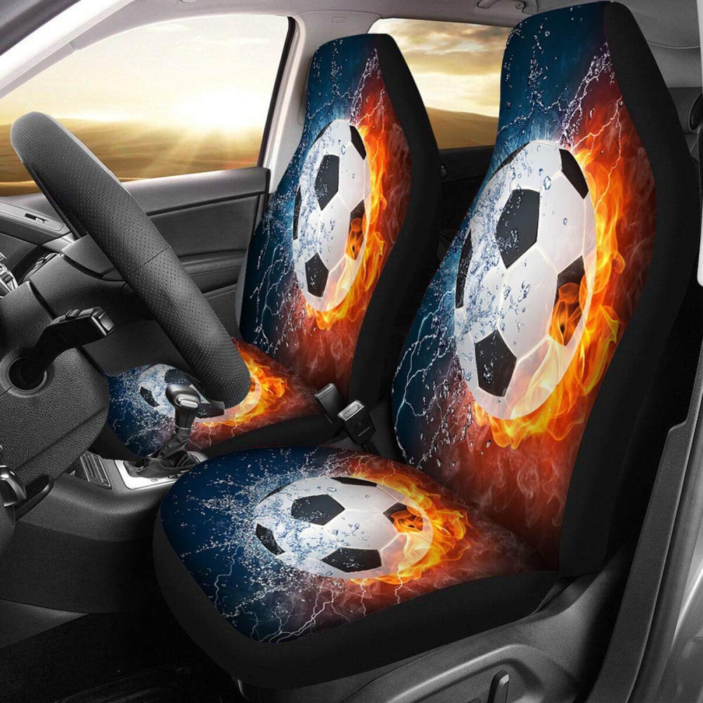1/2Pcs Car Front Seat Cover Cases Protector Sport Style Printed Truck - 1pc baseball