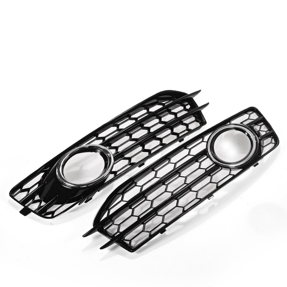 Front Fog Light Lamp Grille Grill Cover Honeycomb Hex Chrome Silver For Audi A3 8P S-Line 2009-2012 - Image 2