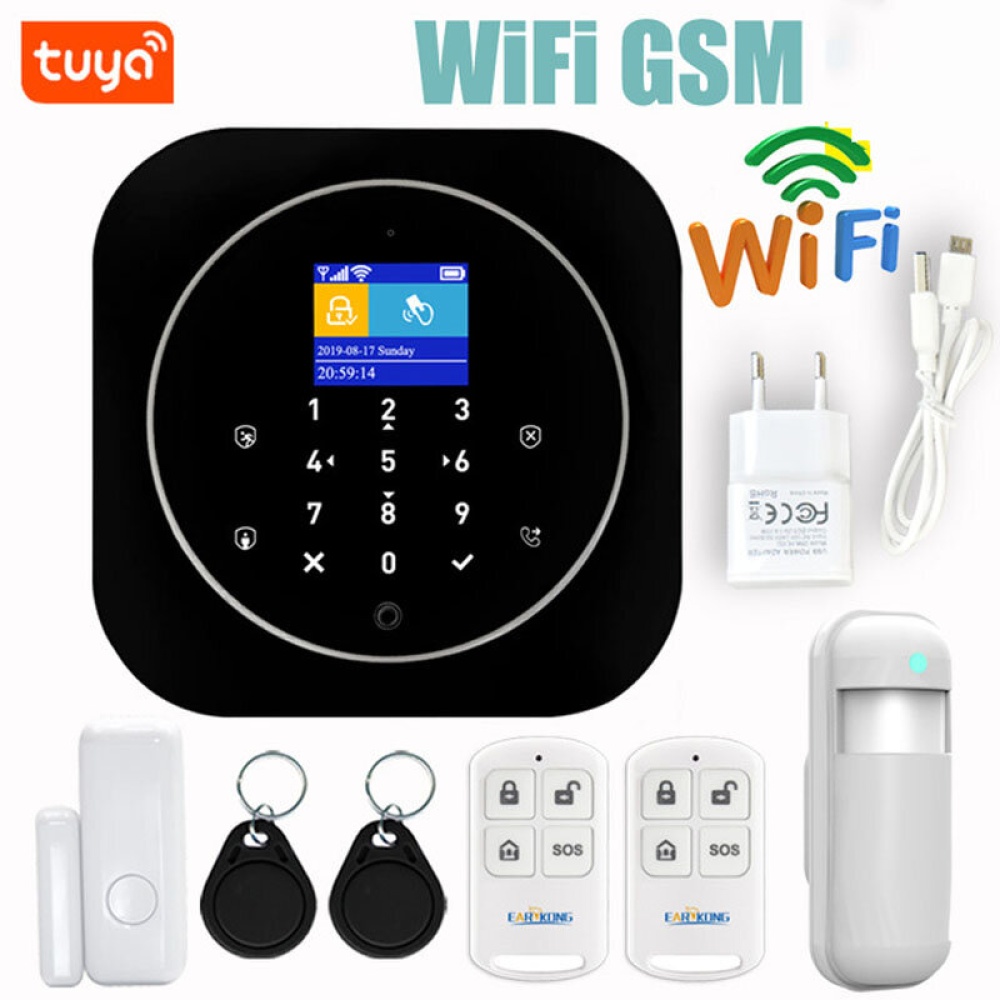 EARYKONG Wifi GSM Home Alarm System 433MHz Wireless Sensor Kit With 2 * Remote Controller / Infrared Detector / Door Window Detector / 2 * RFID Work - Image 2