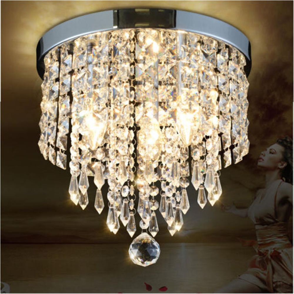 LED Pendant Ceiling Lamp Elegant Crystal Ball Light LED Chandelier Light Home Decor - Warm White - Image 2