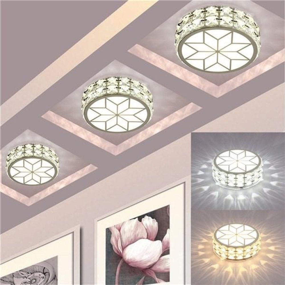 9W Modern LED Ceiling Lights Crystal Chandelier Pendant Lamp Porch Hallway Fixture AC220V - White