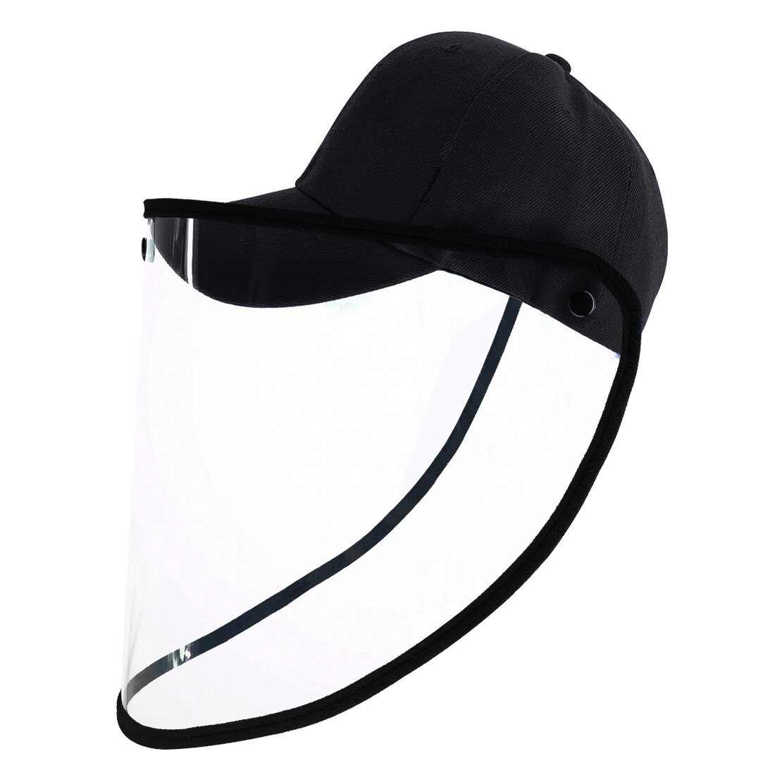 PULUZ PU463 Protective Hat Face Shield Protective Mask Windproof Dustproof Antifoam Detachable - Black