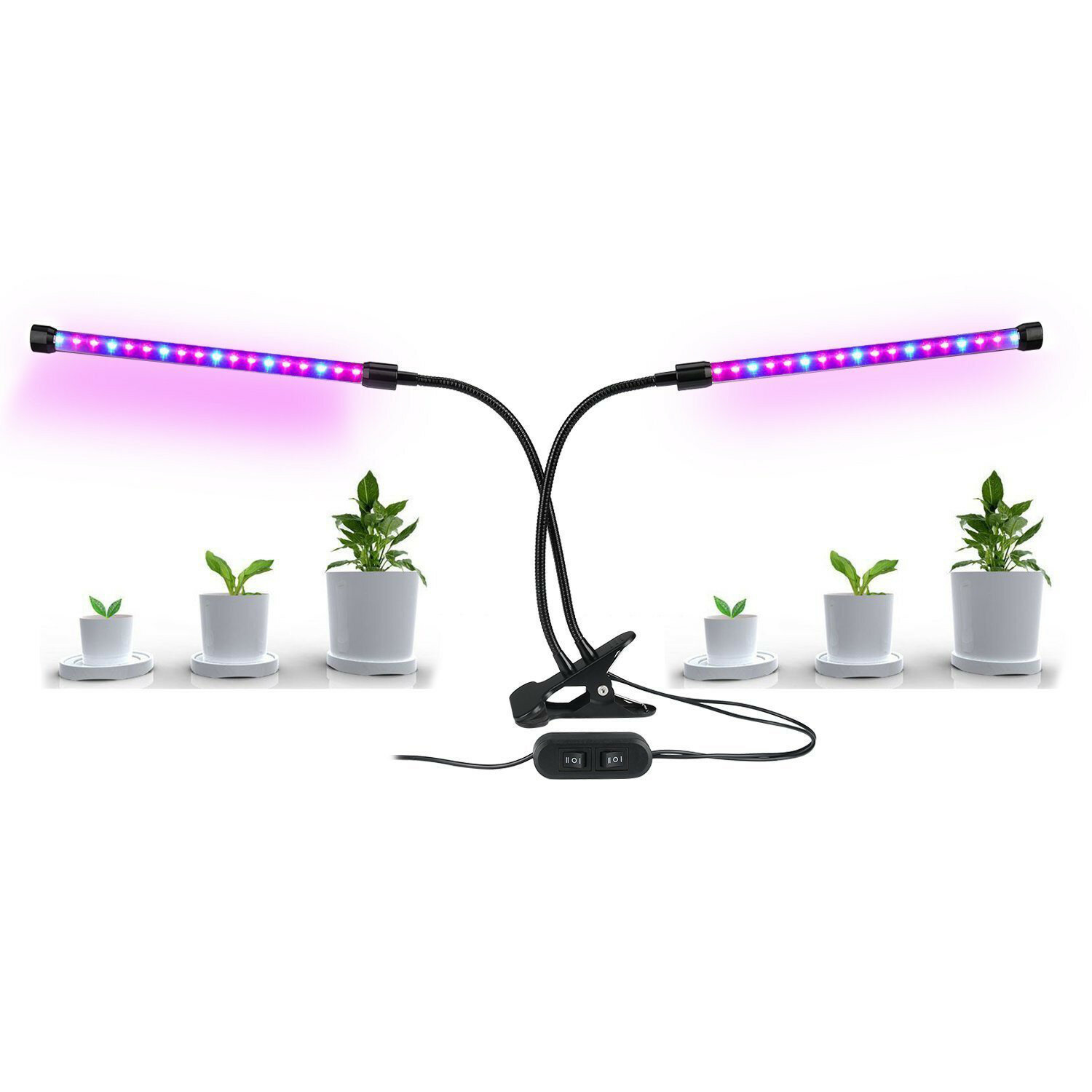 Dual Head 36LED Plant Grow Light 18W Plant Lamp USB Timing Adjustable Flexible Gooseneck for Indoor Plants Greenhouse - Image 2