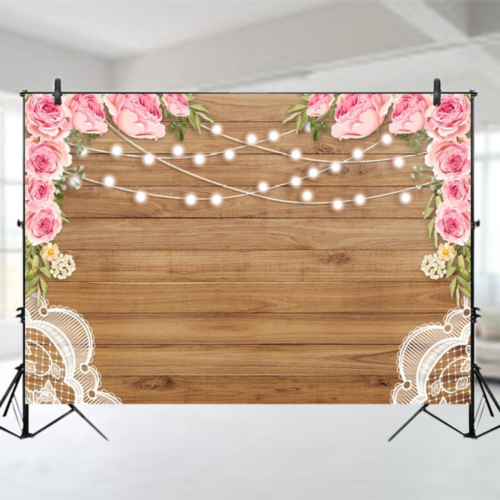 5x3FT 7x5FT 8x6FT Wooden Flower Plank Light Photography Backdrop Background Studio Prop - 0.9x1.5m - Image 2