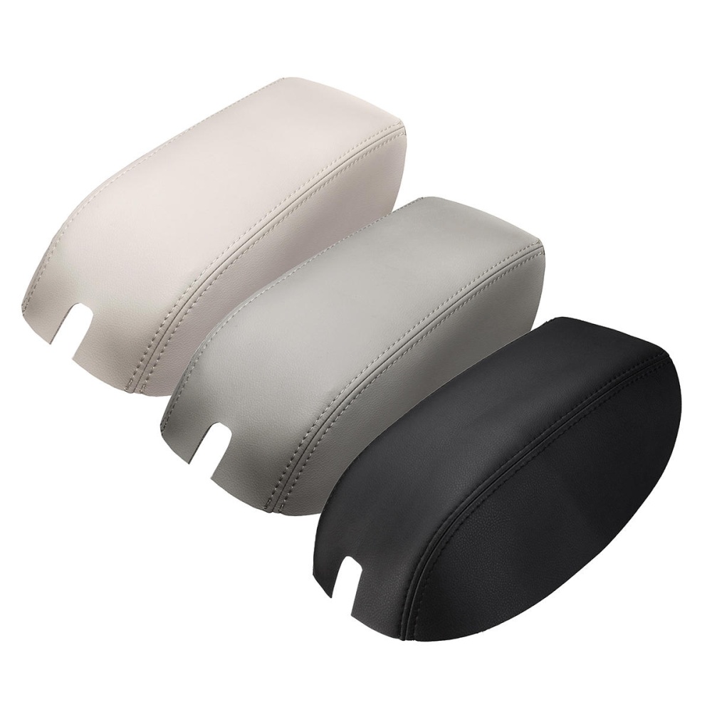 Car Center Console Lid Armrest Cover Microfiber Leather for Volvo XC90 2003-2014 - Beige