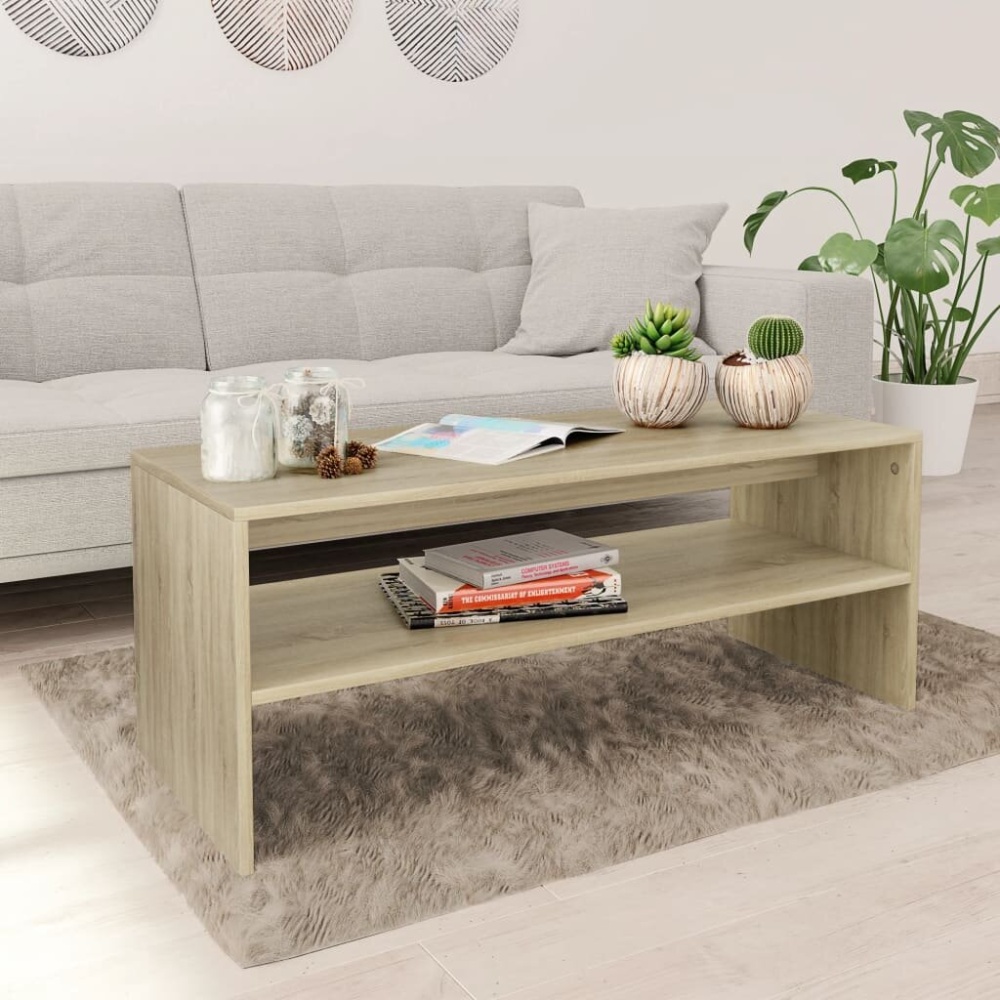 Coffee Table Sonoma Oak 39.4"x15.7"x15.7" Chipboard