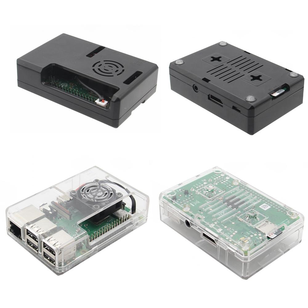 Black/Transparent ABS Case With Fan Hole For Raspberry Pi 3 Model B+ / 3B - Transparent