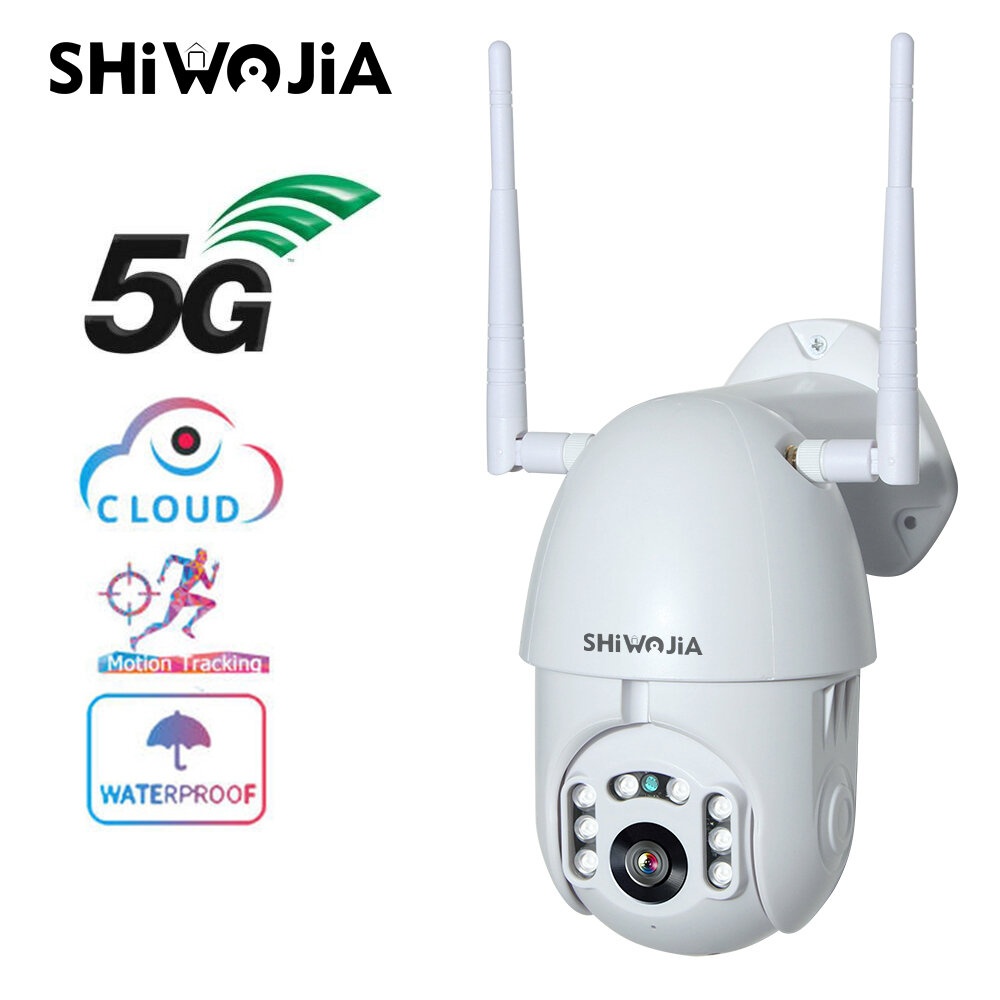 SHIWOJIA 5G Dual-band Tuya Surveillance Camera 2MP Two-way Intercom HD Night Vision Wireless Wifi 355° PTZ Camera - EU Plug - Image 2