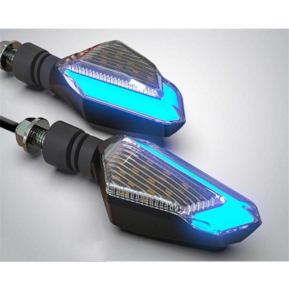 12V Motorcycle LED Turn Signal Lights Running Daytime Light Brightness DRL - White - Image 2