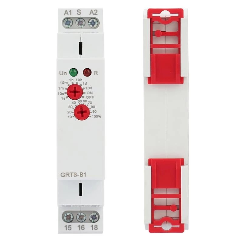 GEYA GRT8-B1B2 AC 230V AC/DC12V-240V Mini Power Off Delay Time Relay Timer Relay 35mm DIN Rail Single Function Control - AC/DC12-240V GRT8-B1 - Image 2