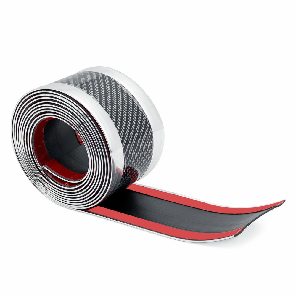 3M x 7cm/3M x 5cm Carbon Fiber Rubber Strip Protector Door Sill Car Stickers - A - Image 2