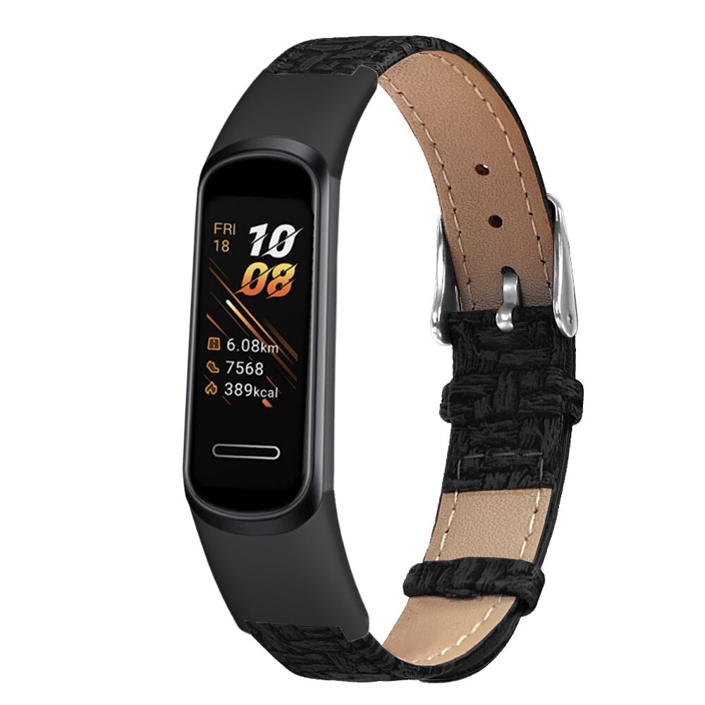 Bakeey Woven Pattern Leather Watch Band Replacement Watch Strap for Huawei band 4 Honor 5i Smart Watch - Black - Image 2