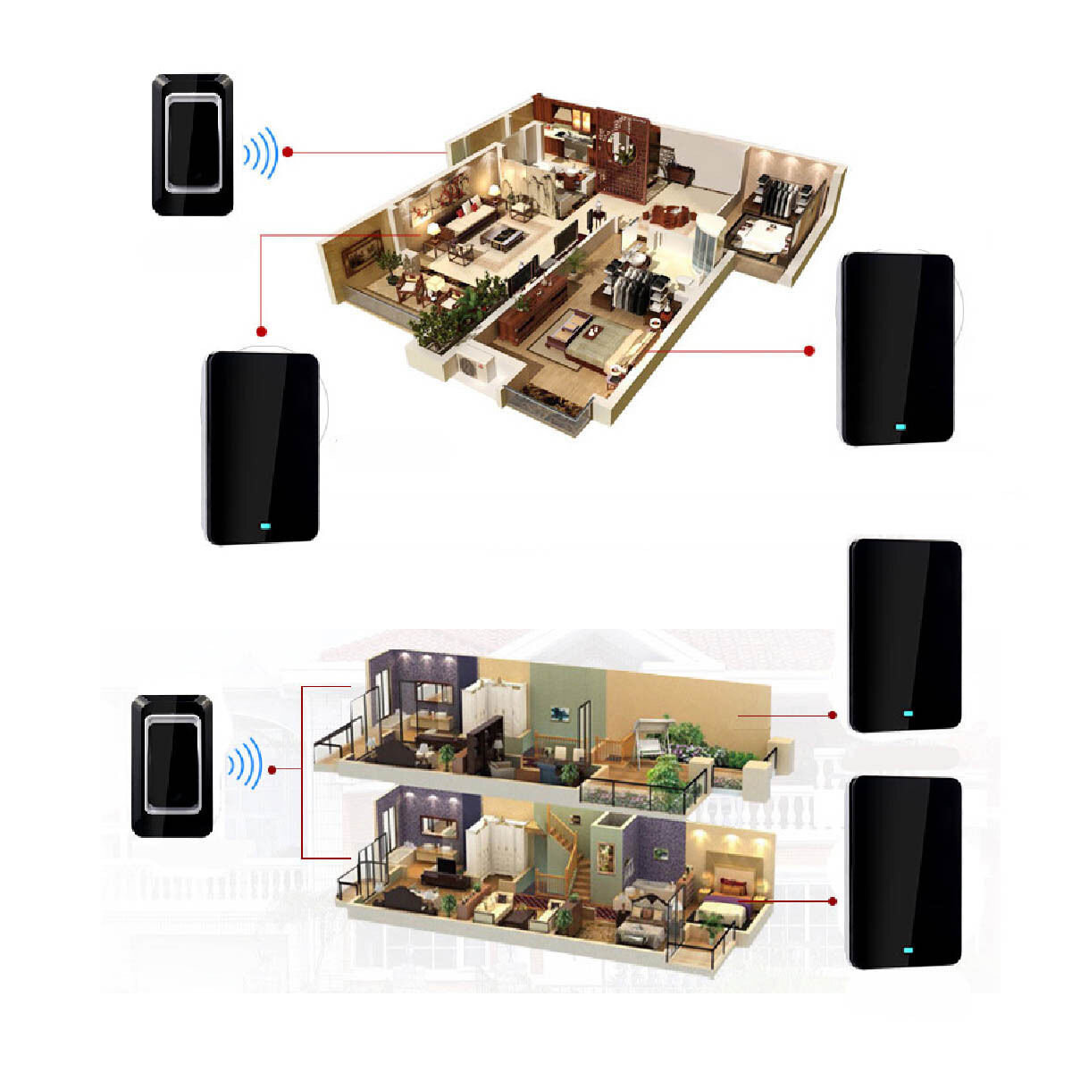 Battery Wireless Door Bell Security Chime Alarm Smart Doorbell Plug In - .A - Image 2