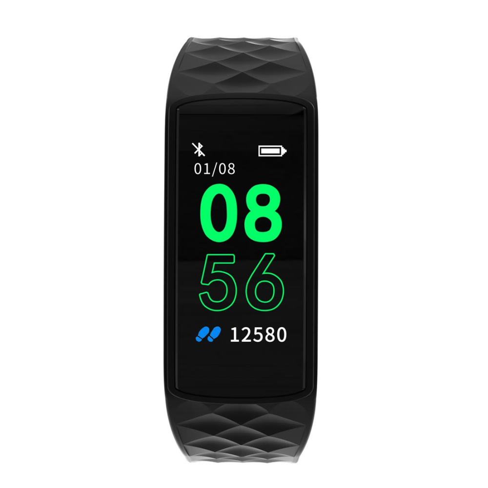 SN66 IPS Screen Dynamic UI 24-hour HR Blood Pressure Sports Mode USB Charging Smart Watch Band - Black - Image 2