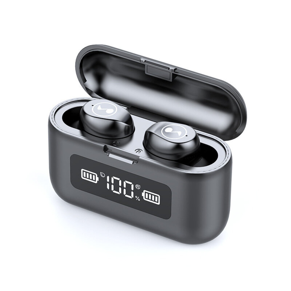 Bakeey F9 Stereo HiFi TWS Earbuds bluetooth 5.0 Smart Touch Digital Display Binaural Call Earphone Music Headphones with Charging Box - Black