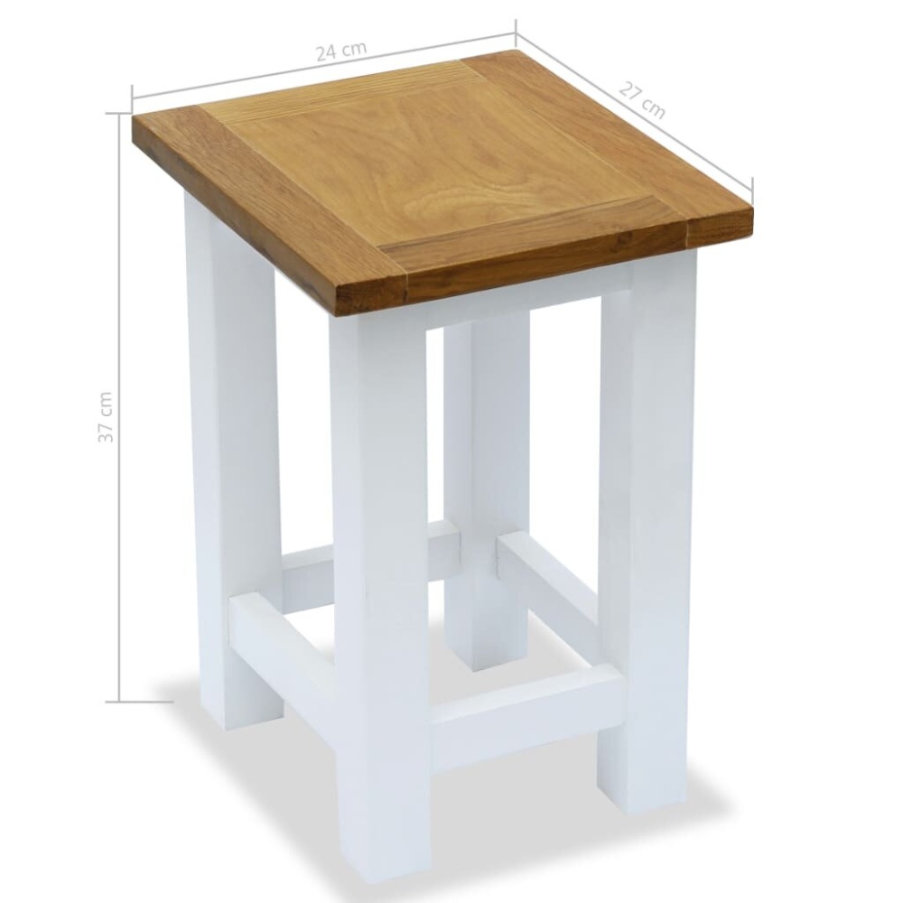 End Tables 2 pcs 10.6"x9.4"x14.6" Solid Oak Wood - Image 2