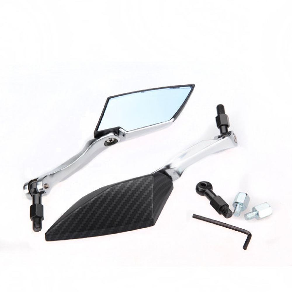 Motorcycle Rear View Side Mirrors For Yamaha/Honda/Suzuki/Kawasaki - White