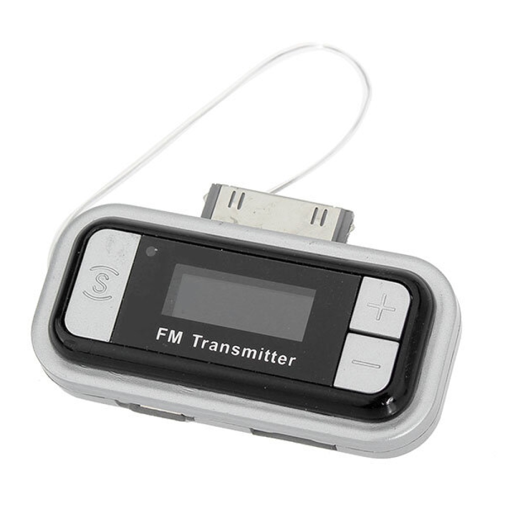 LCD Backlight Wireless Car Fm Transmitter for iPhone Black Silver - Silver - Image 2