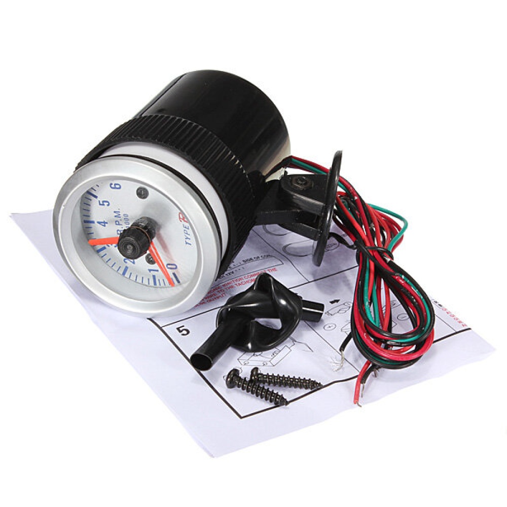 2 inch 52mm Blue LED Tacho 12V Tachometer Pointer Gauge Meter - Image 2