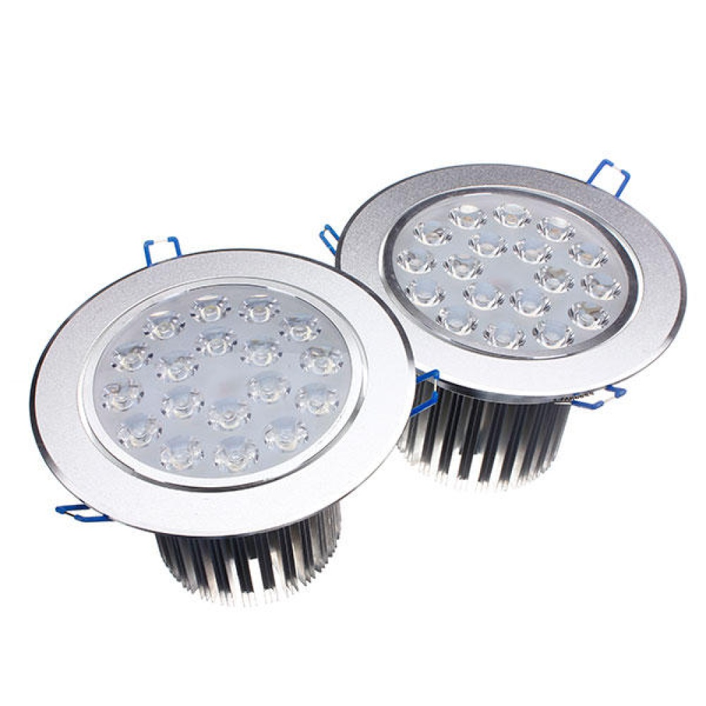 18W Bright LED Recessed Ceiling Down Light 85-265V + Driver - White - Image 2