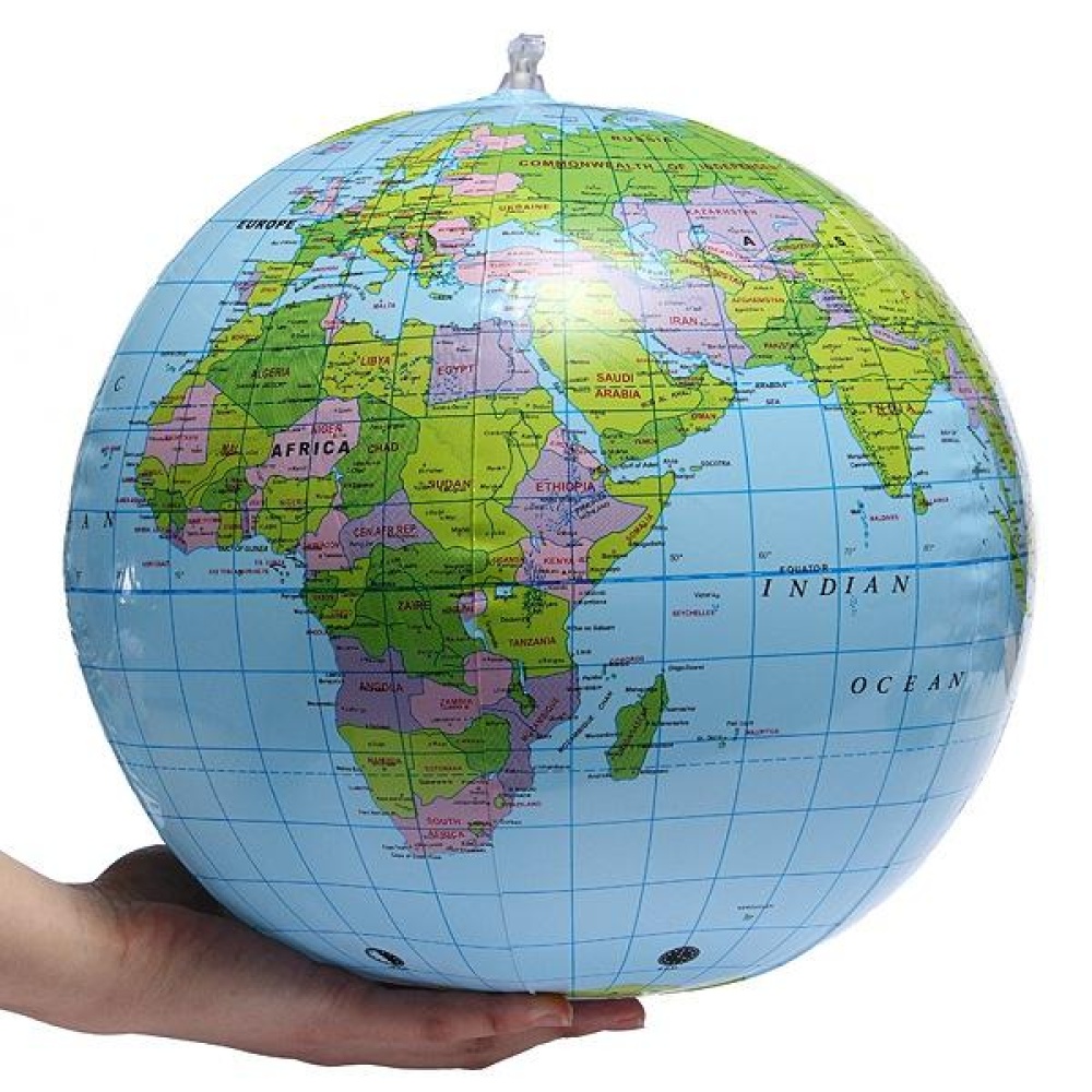 38cm PVC Inflatable Earth Globe Home Decor Geographical Education Tool - Image 2