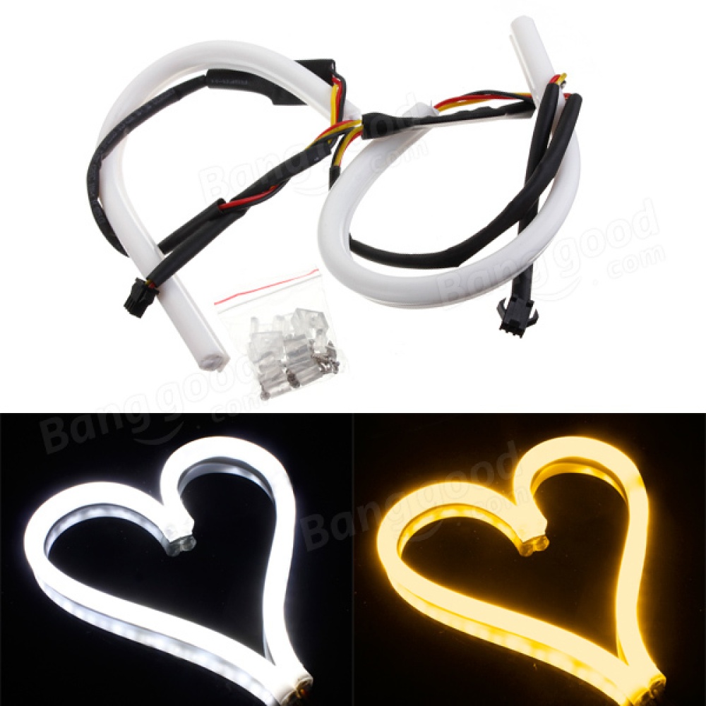 30cm White Amber Switchback Headlight LED Strip Drl Run Light - Image 2