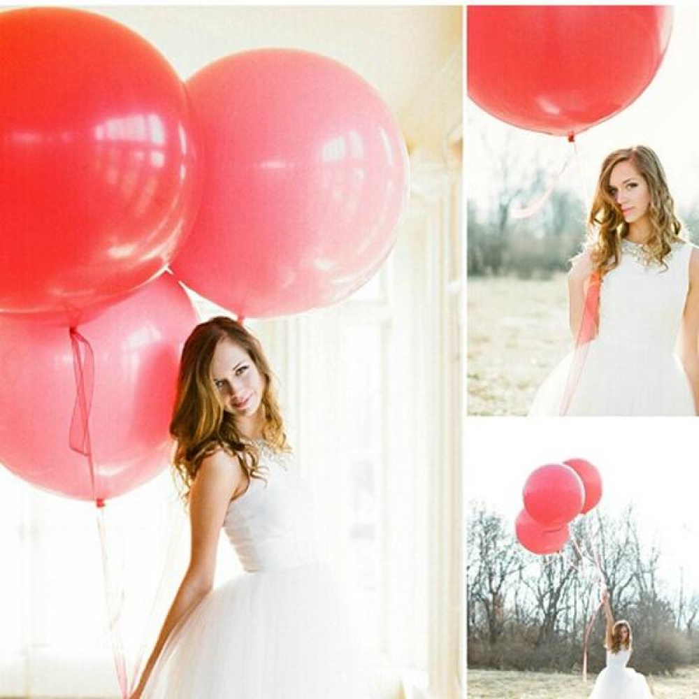 36 Inch Big Size Latex Balloon Photo Prop Wedding Party Decoration - White - Image 2