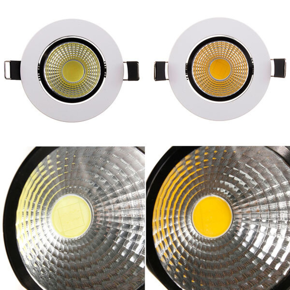 6W Dimmable COB LED Recessed Ceiling Light Fixture Down Light 110V - Cool White - Image 2