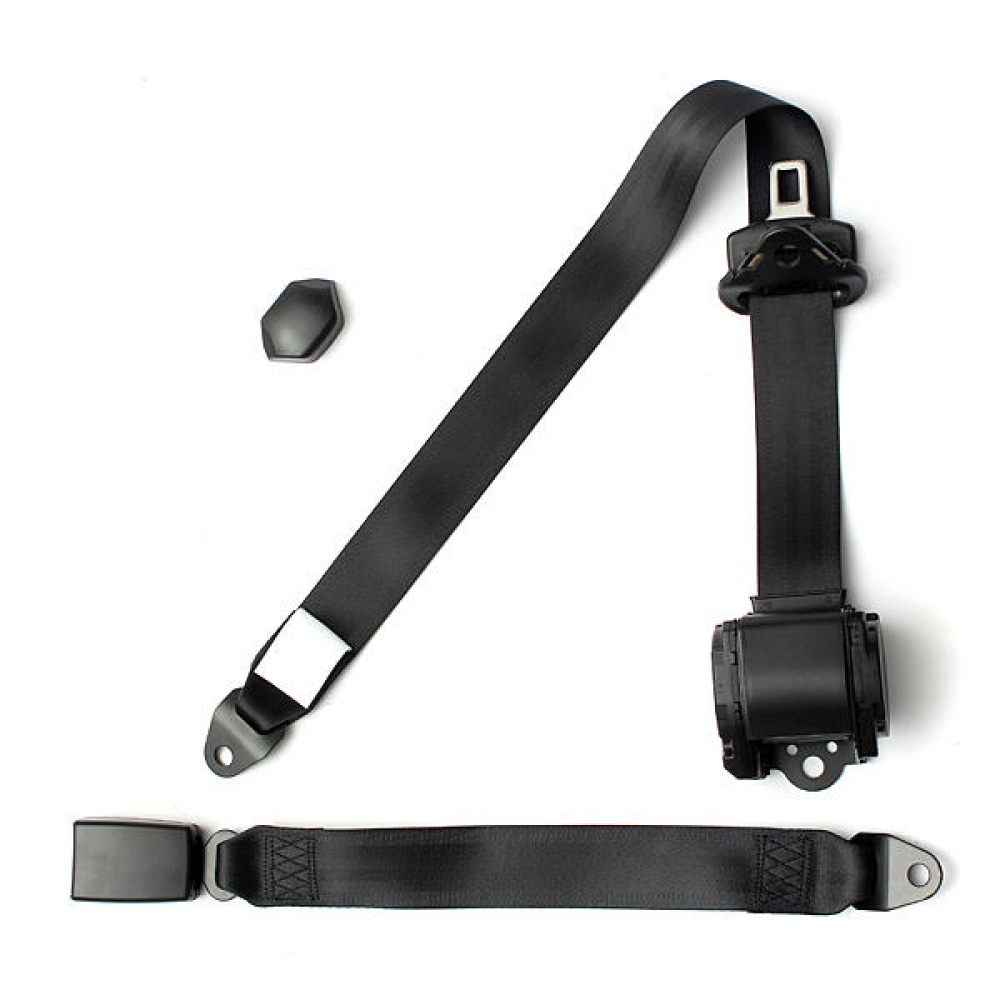 Universal Retractable 3 Point Auto Car Safety Seat Lap Belt Set Kit - Image 2