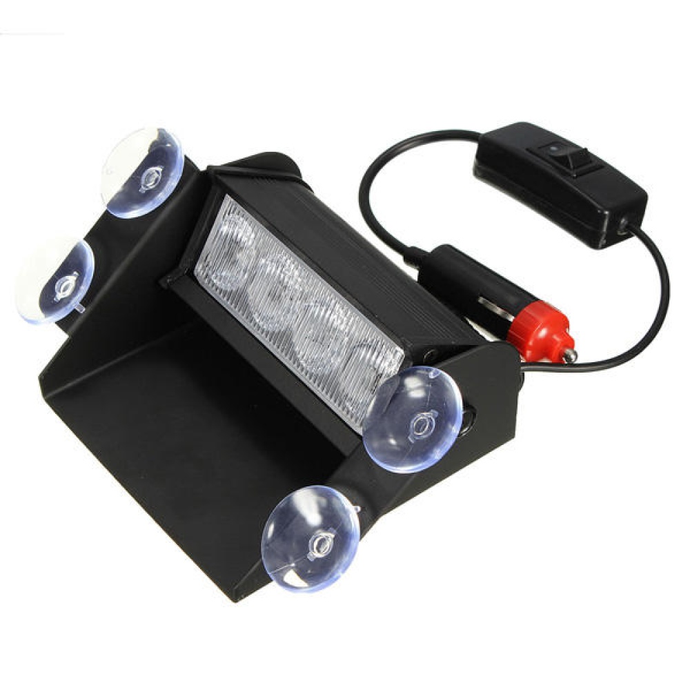 4 LED Emergency Car Wind Shield Sucker Warning Strobe Flashlight - Blue - Image 2