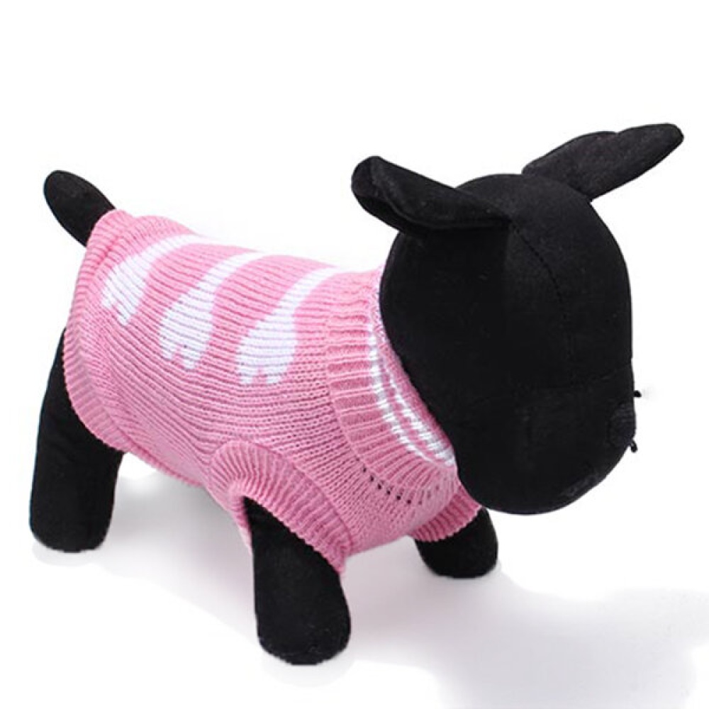 Three Bone Type Turtleneck Pet Dog Knitted Breathable Sweater Outwear - XS Blue - Image 2