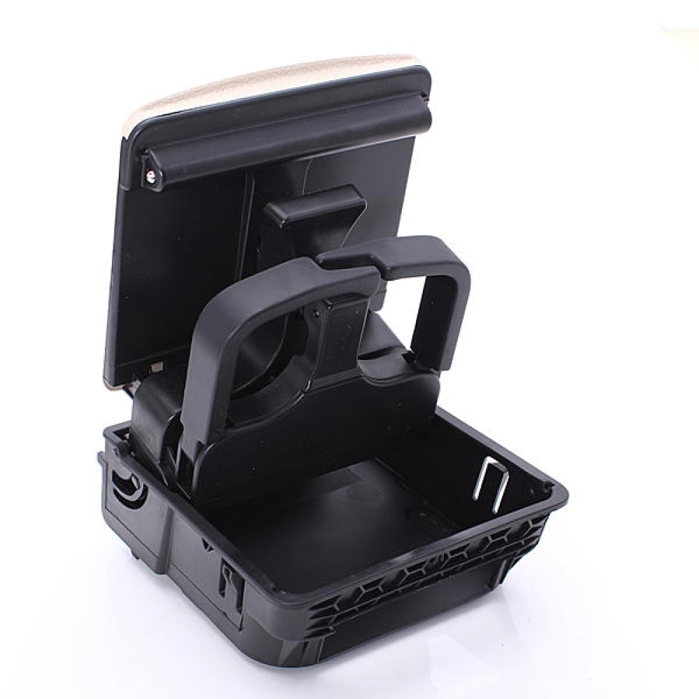 Car Central Console Arm Rest Rear Cup Holder Box For VW Jetta Golf - Black - Image 2