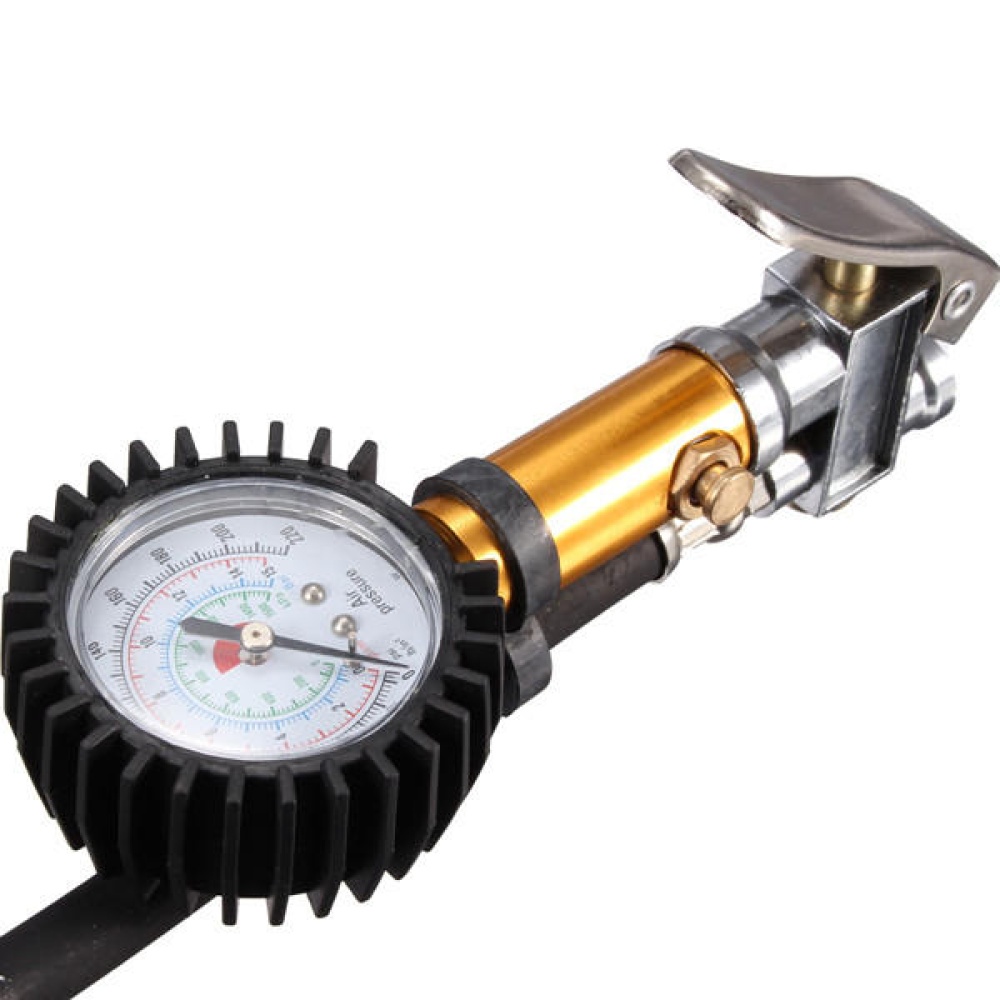 Auto Motorcycle Tire Tyre Inflating Tool Pressure Dial Gauge 220 PSI - Image 2